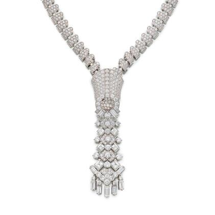 Vintage Van Cleef and Arpels diamond zip necklace